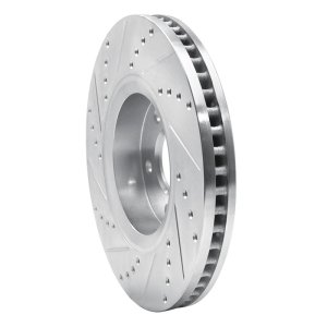 Infiniti FX45 Brake Rotor (1) - Front Right - R1 Concepts - Drilled & Slotted - Silver - `05-`14